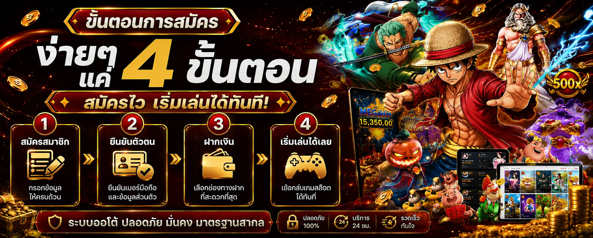 โปรโมชั่น MegaOne โบนัสสมาชิกใหม่ คืนยอดเสียรายสัปดาห์